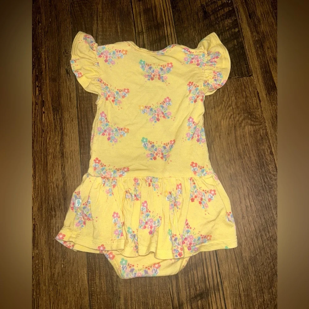 Posh Peanut Baby Girl Yellow Floral Butterfly Twirl Dress Size 3-6 Months